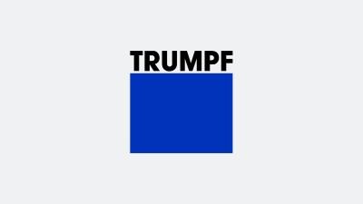 TRUMPF Logo auf hellgrauem Hintergrund.